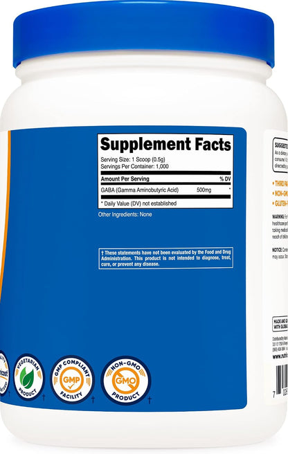 Nutricost Pure GABA Powder (500g) - Pack of 3