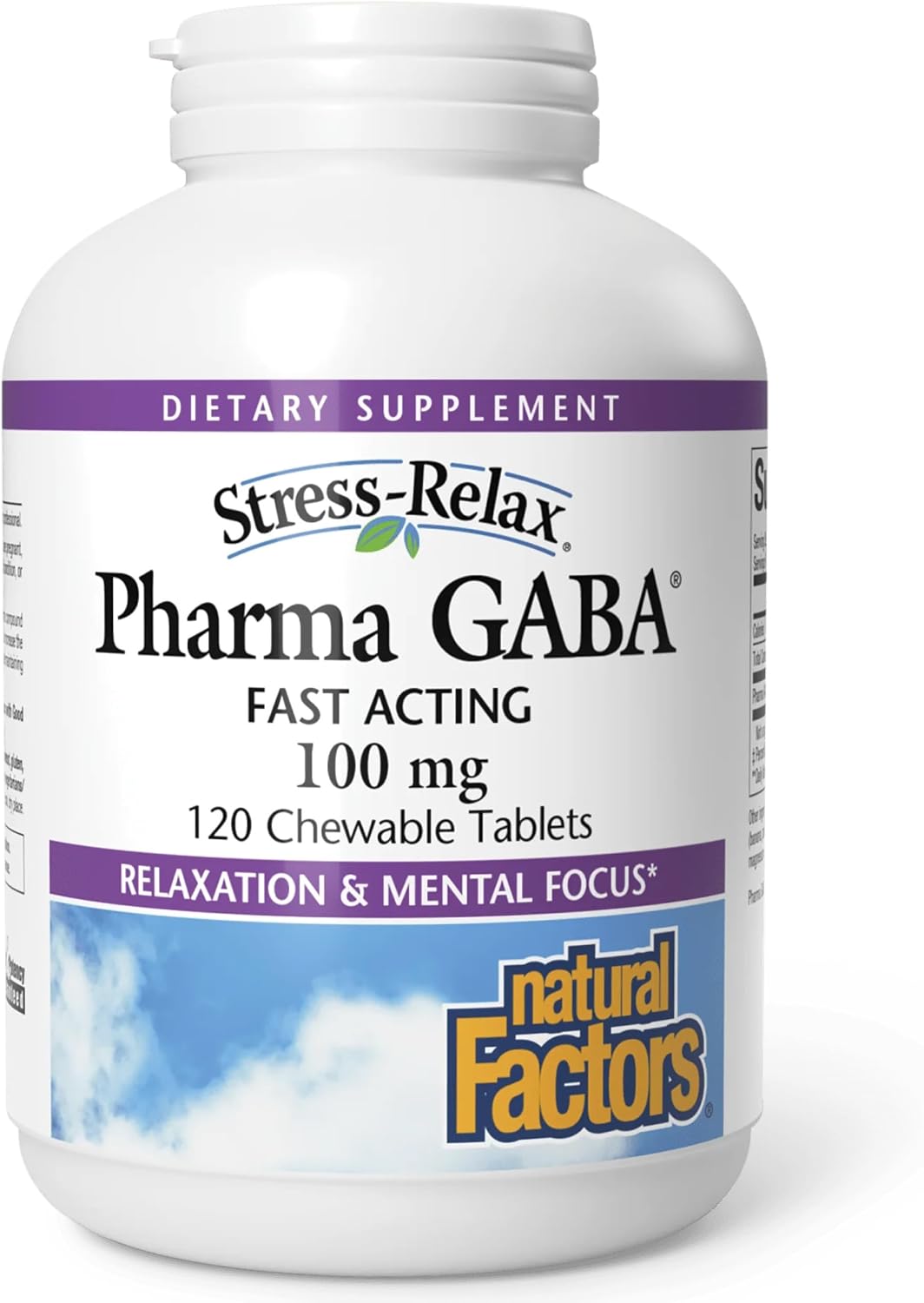 Natural Factors Pharma GABA - 120 Chewable Tablets (60 Servings) - görsel 1