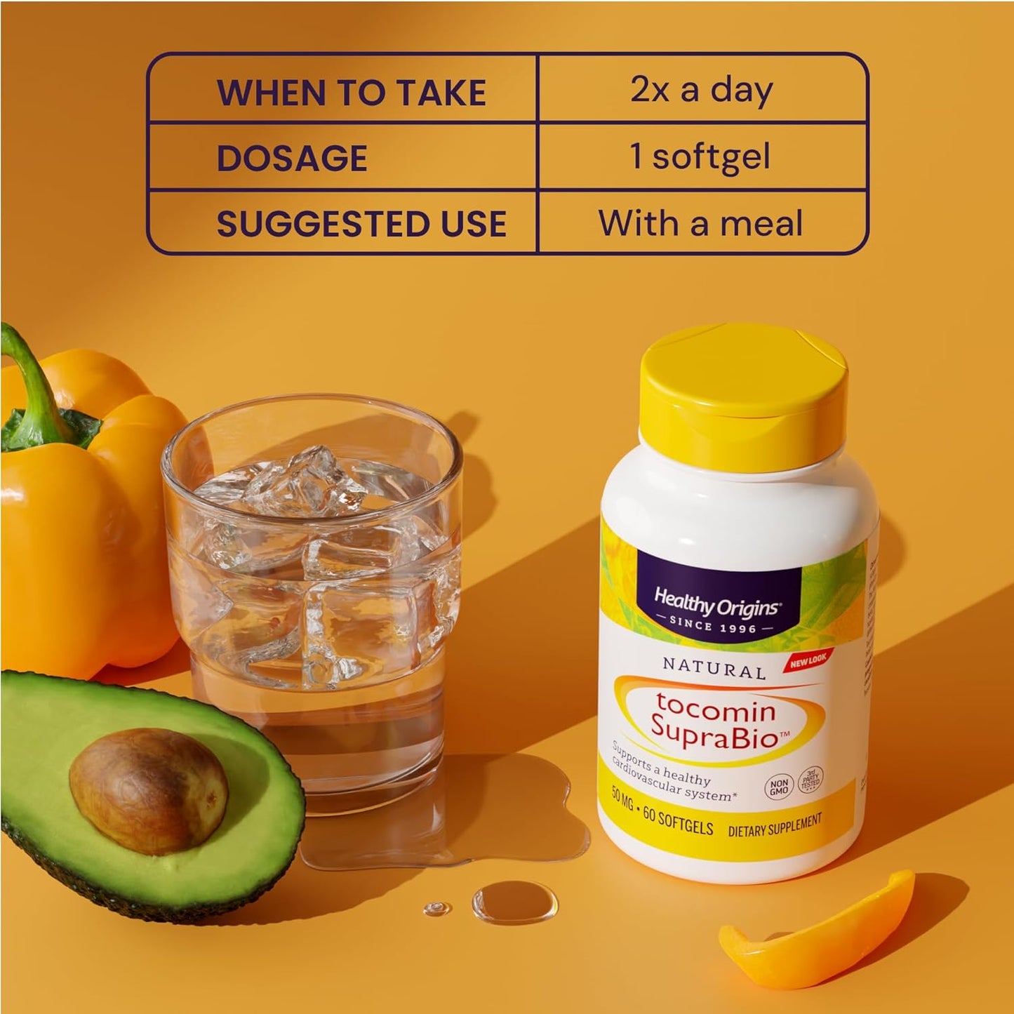 Healthy Origins Tocomin SupraBio (Tocotrienols), 50 mg - Vitamin E Supplement for Heart and Skin Health, 60 Softgels - görsel 6