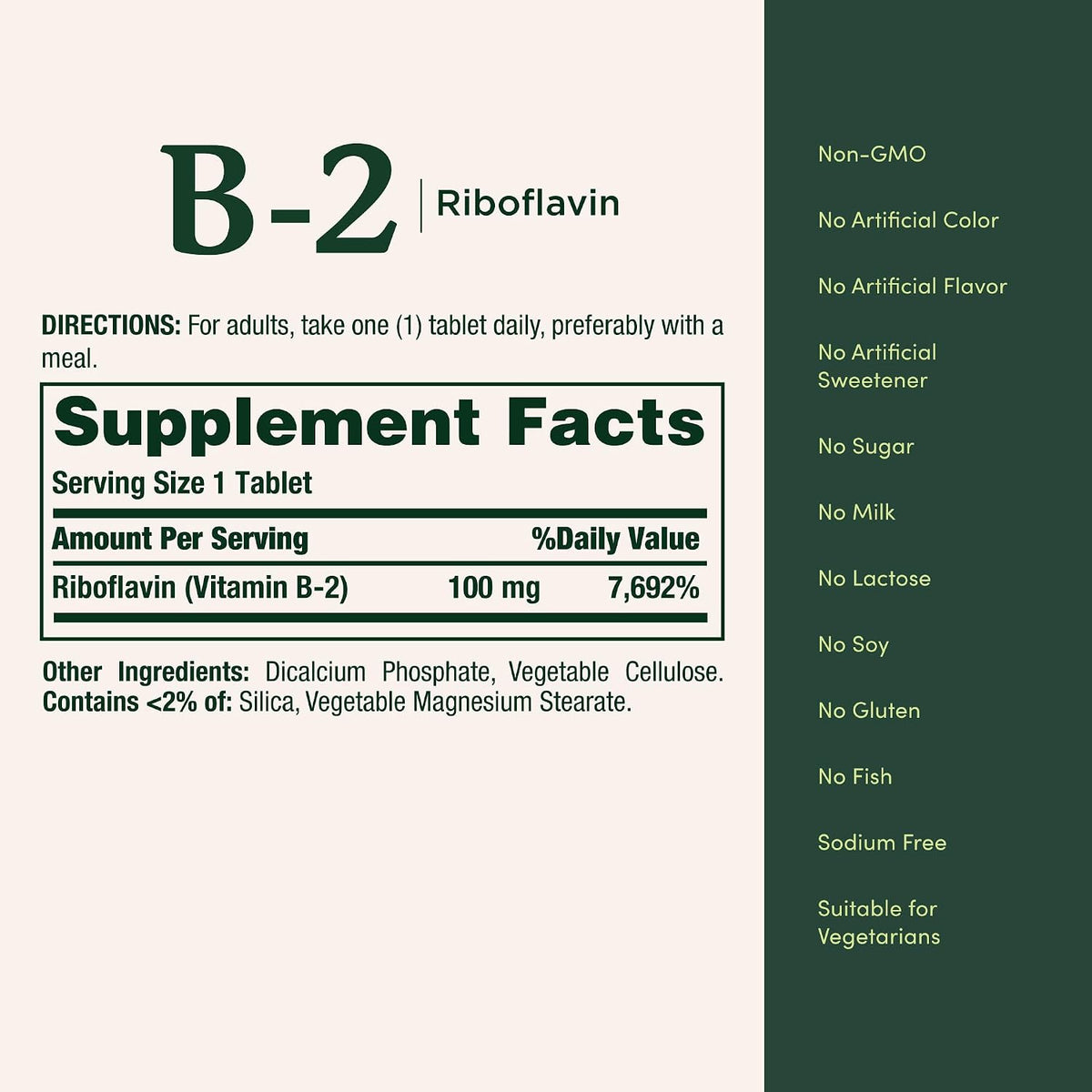 Nature's Bounty Vitamin B2 100mg Riboflavin Food Supplement, 100 Coated Tablets - görsel 5
