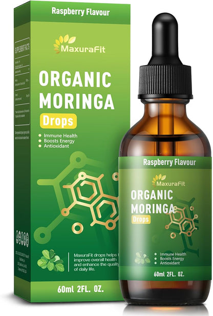 Moringa Leaf Drops with Vitamin C | Immune Support & Energy | Vegan Herbal Supplement (60 ml)