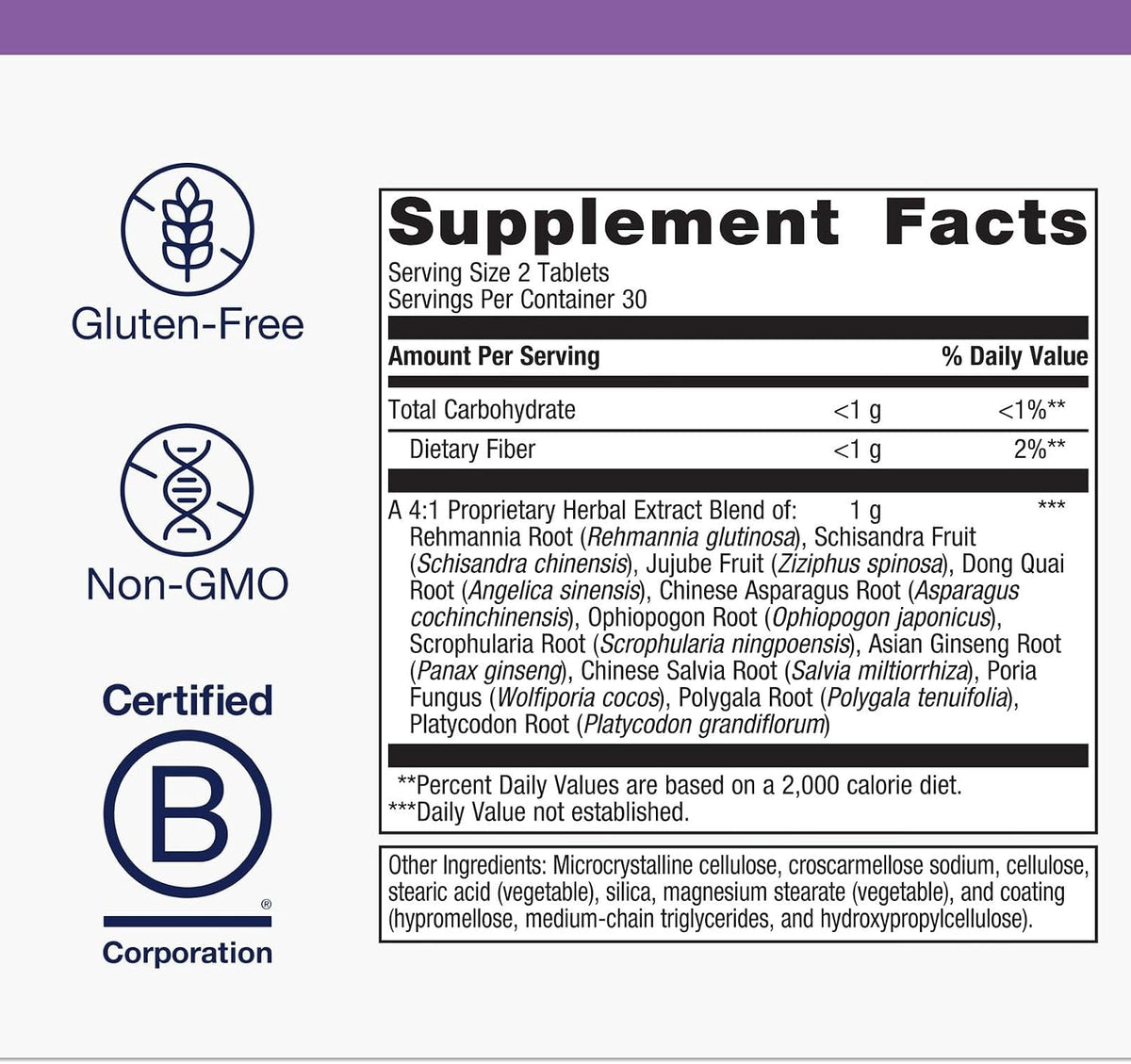 Metagenics Serenagen Food Supplement - Herbal Stress Support with Asian Ginseng & Traditional Chinese Herbs - for Calm, Focus, Energy & Sleep - Non-GMO, Gluten-Free, Vegetarian - 60 Tablets - görsel 4