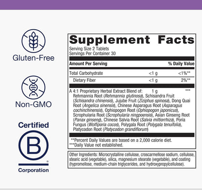 Metagenics Serenagen Food Supplement - Herbal Stress Support with Asian Ginseng & Traditional Chinese Herbs - for Calm, Focus, Energy & Sleep - Non-GMO, Gluten-Free, Vegetarian - 60 Tablets