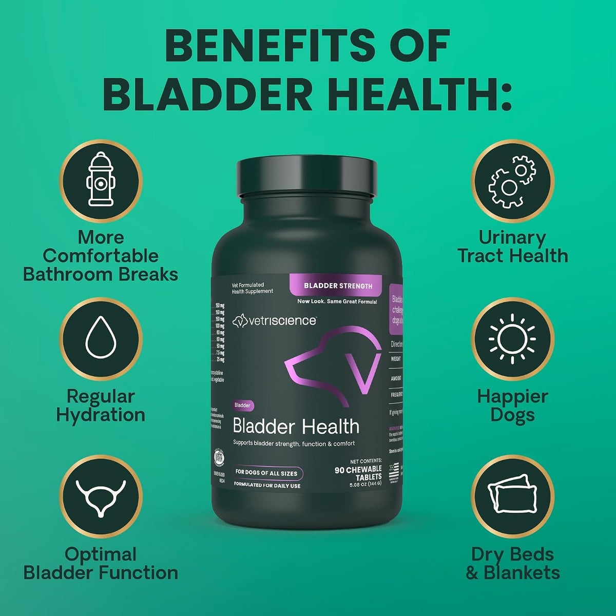 VetriScience Bladder Health Chewable Tablets for Dogs - Urinary Tract Support with Saw Palmetto & Pumpkin Seed - görsel 7