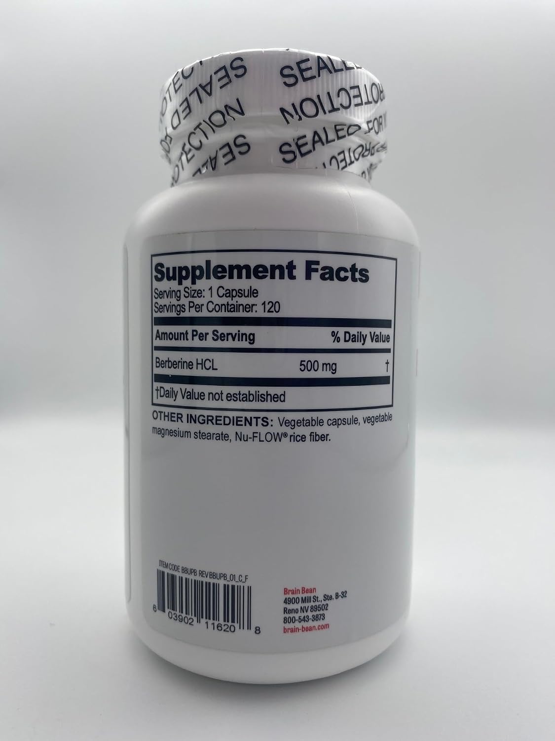 Brain Bean Ultra-Pure Berberine HCL 500mg Supplement for Brain Health – 120 Vegan Capsules - görsel 2