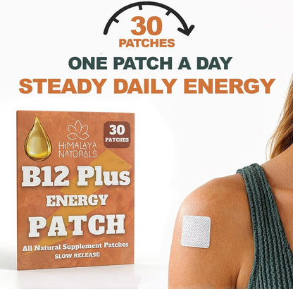 B12 Energy Patch – Methylcobalamin B12, Caffeine-Free, Pill-Free Patch for Daily Energy Support – 30-Day Supply – Image 2