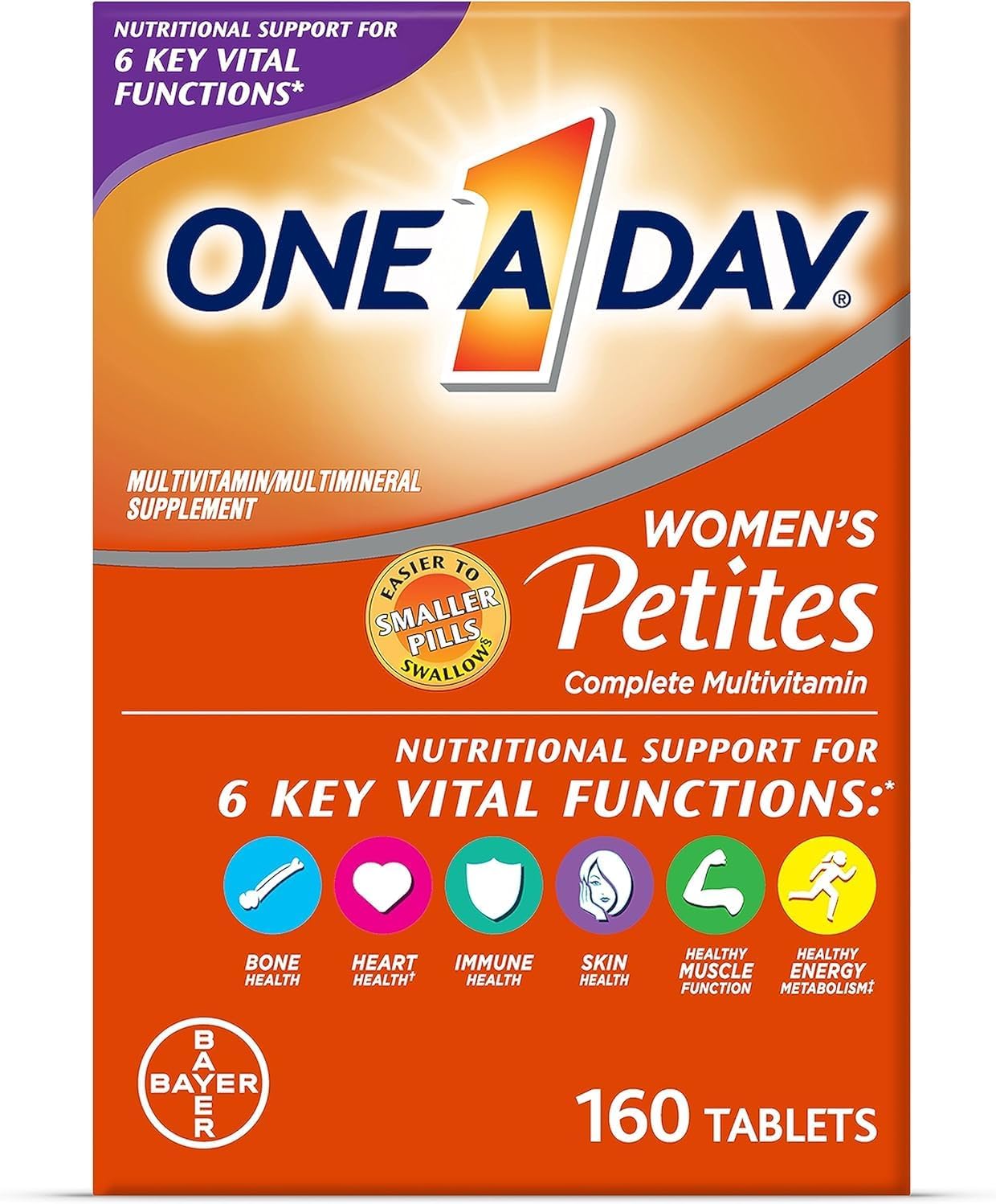 One-A-Day Women's Petites Complete Multivitamin, 160 Tablets - görsel 1