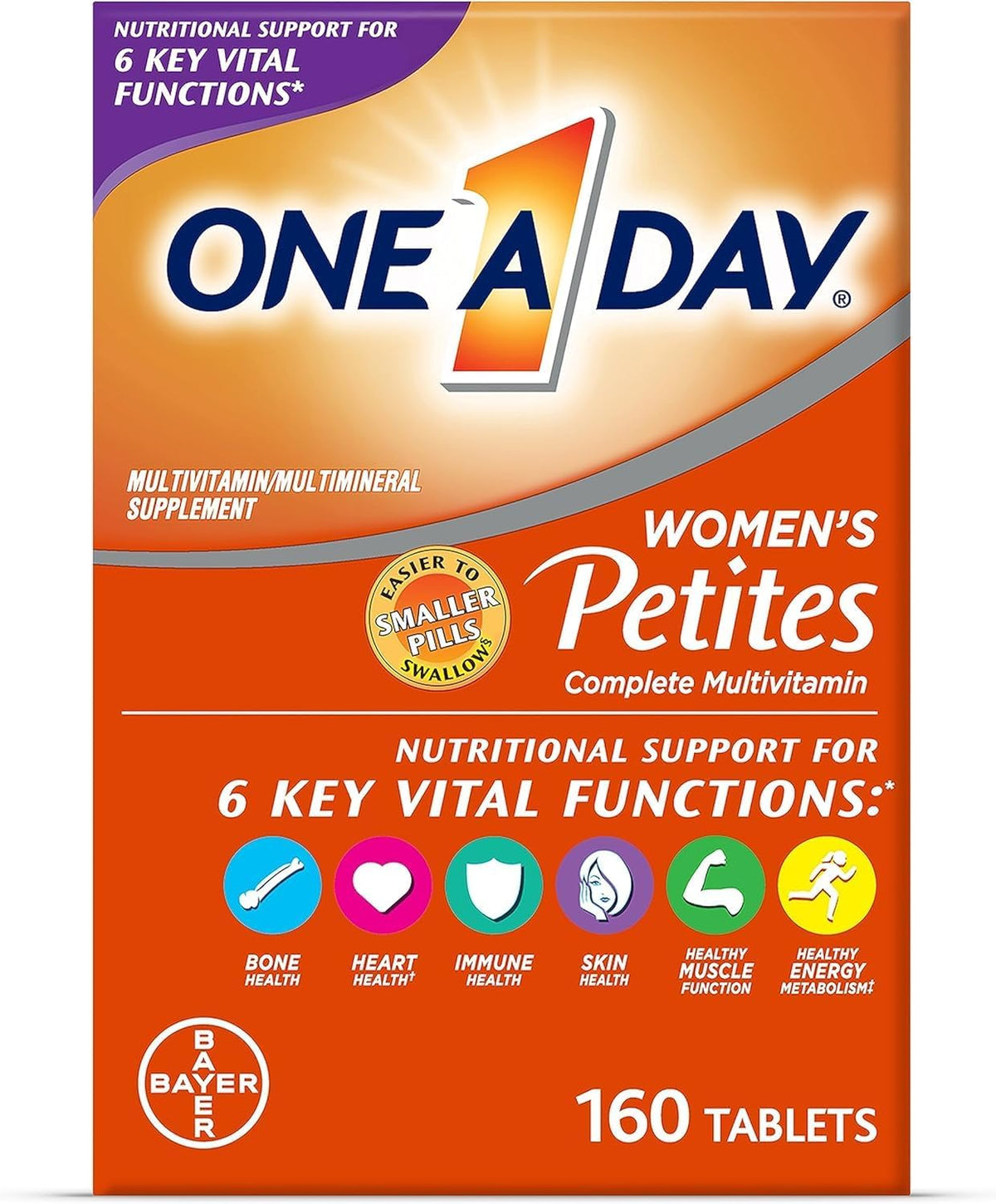 One-A-Day Women's Petites Complete Multivitamin, 160 Tablets - görsel 1