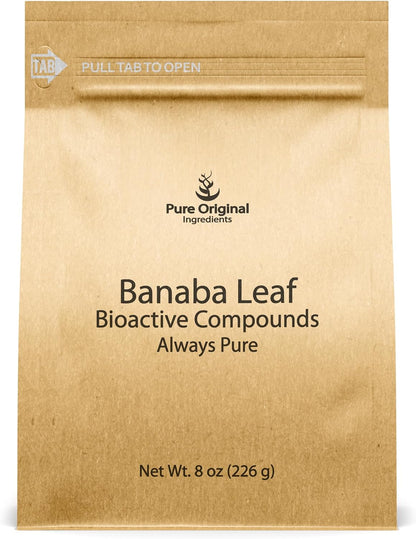 PURE ORIGINAL INGREDIENTS Banaba Leaf Powder (8 oz/227g) – Pure Single Ingredient, No Additives, Non-GMO