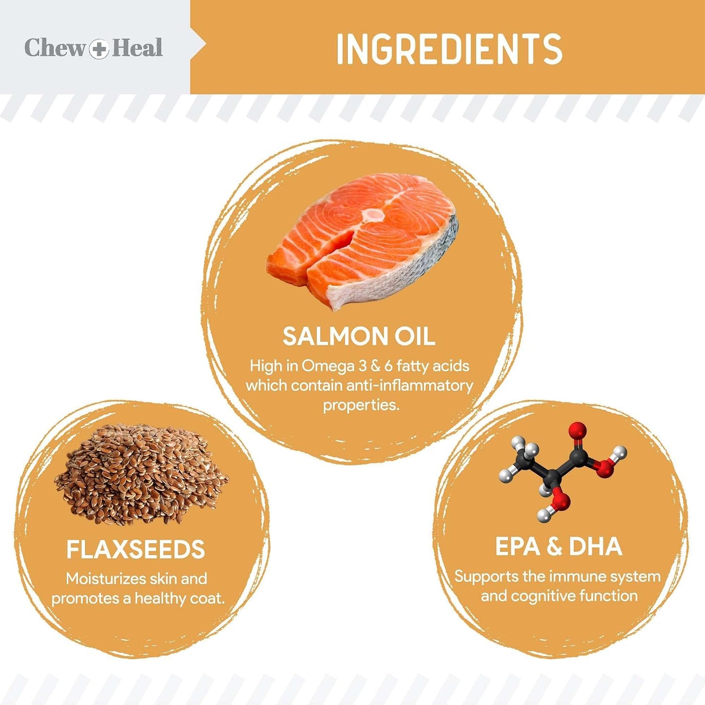 Salmon Oil for Dogs - 60 Soft Chew Omega Treats Skin and Coat Supplement for Dogs - Fish Oil Blend of Fatty Acids, Omega-3 and 6, Vitamins, Antioxidants, Minerals - Made in the USA - görsel 2