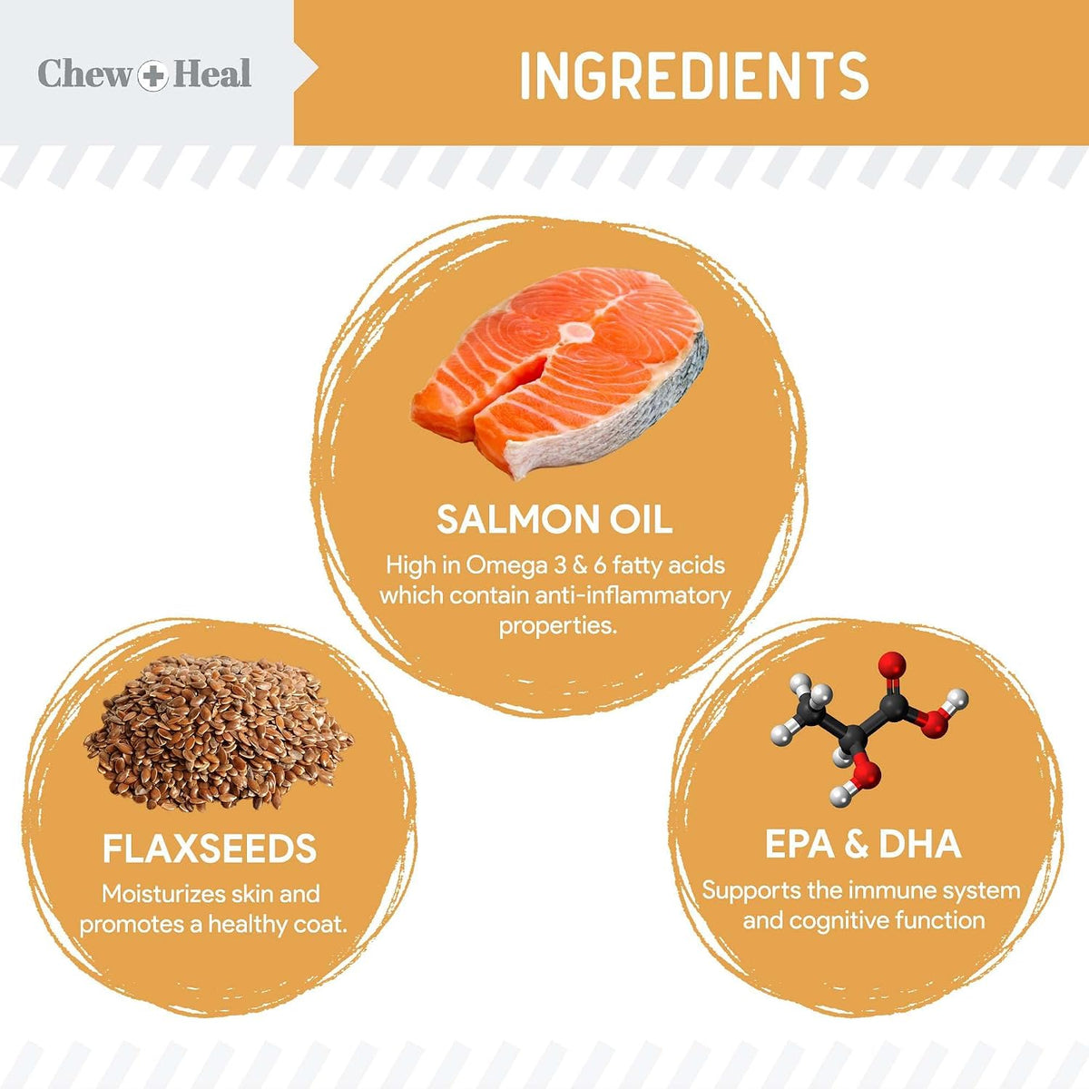 Salmon Oil for Dogs - 60 Soft Chew Omega Treats Skin and Coat Supplement for Dogs - Fish Oil Blend of Fatty Acids, Omega-3 and 6, Vitamins, Antioxidants, Minerals - Made in the USA - görsel 2