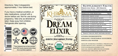 Khroma Dream Elixir - Organic Herbal Dream Enhancer - 60 ml Liquid Supplement
