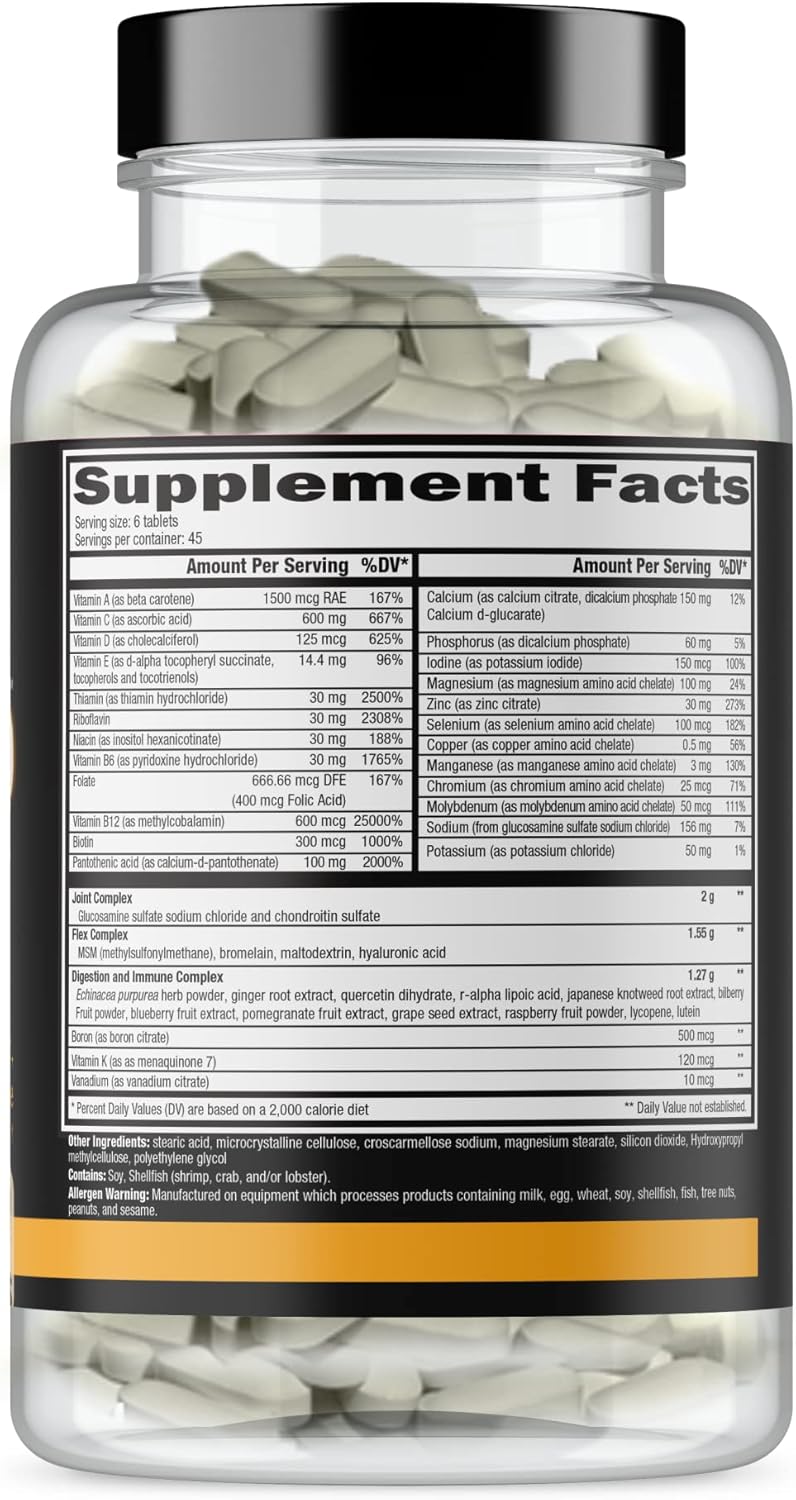 CONTROLLED LABS Orange Triad Multivitamin – Iron-Free, Joint and Immune Support (270 Capsules, 45 Servings) - görsel 4