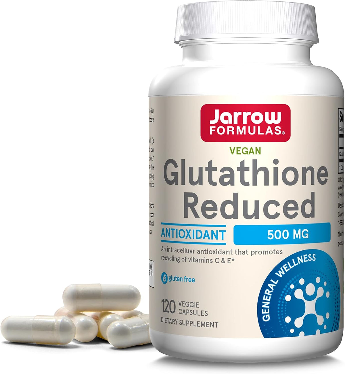 Jarrow Formulae Glutathione Reduced 500 mg – 120 Vegetarian Capsules - görsel 1