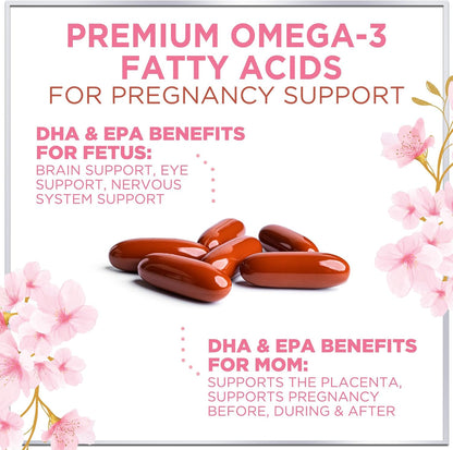 Hello Lovely! Prenatal Vitamins with Folic Acid, DHA and Iron – Daily Pregnancy Multivitamin (60 Softgels)