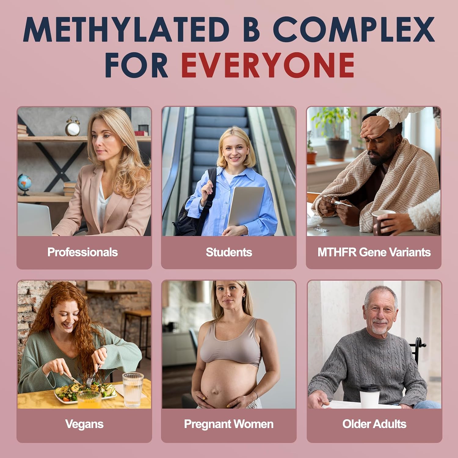 Migcopat 17-in-1 Methylated B Complex, 258,150 mcg Multivitamins, B12 Methylcobalamin, Methylfolate, Vitamin C, Vitamin D3 K2, CoQ10, Biotin, TMG, Methylated Multivitamin for Energy, Brain - 120 Capsules - görsel 7