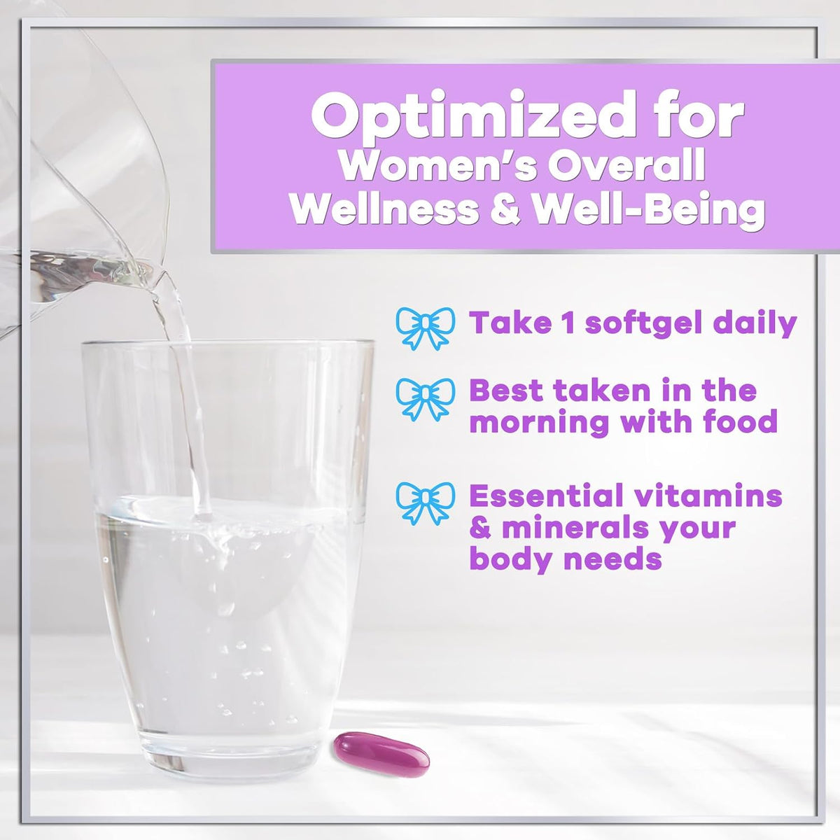 Hello Lovely! Women's Multivitamin - Complete Daily Food Supplement with Biotin, Calcium, Folic Acid, Iron, Zinc, Vitamins A, C, D, E & B - 120 Softgels - görsel 7