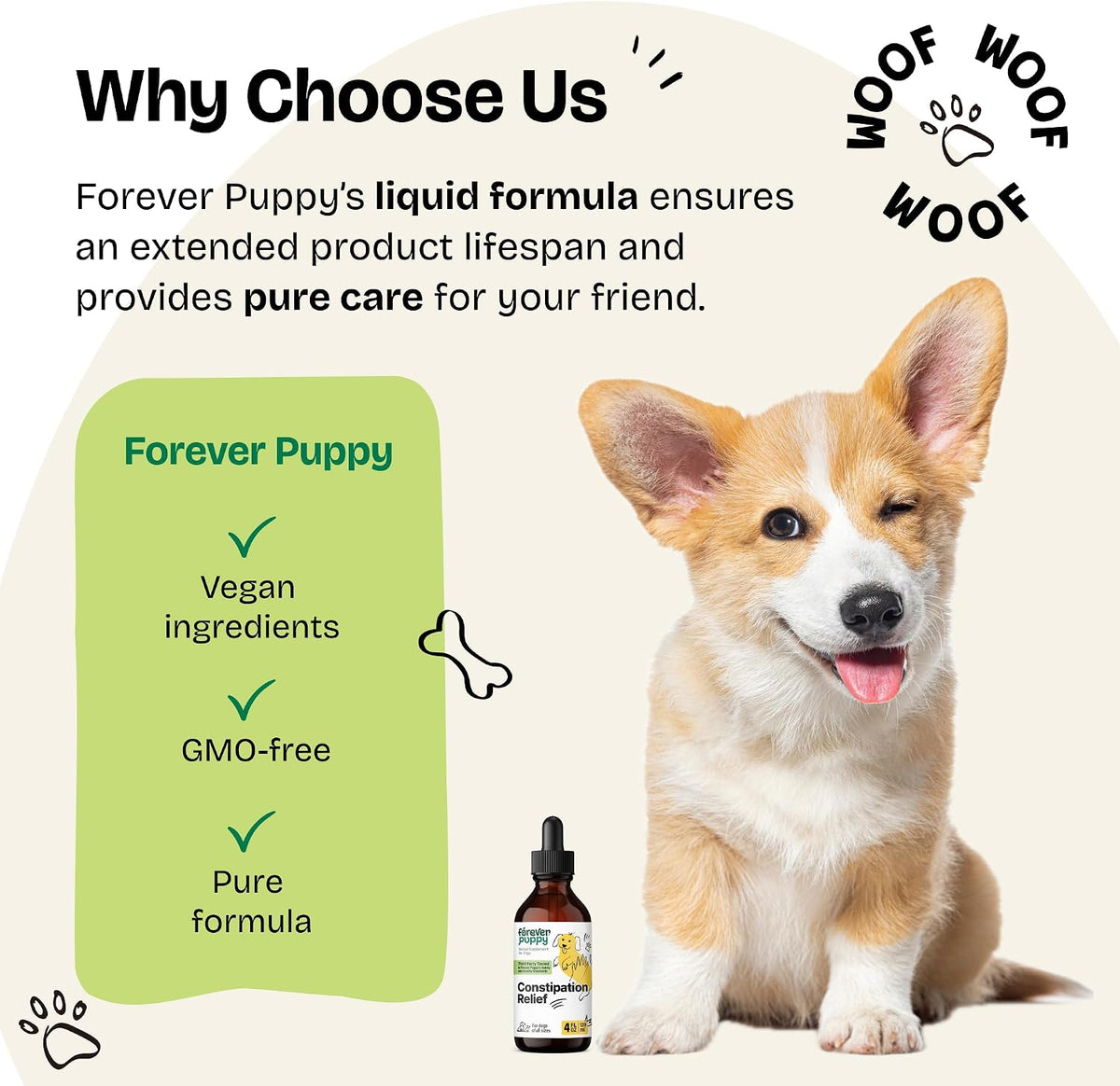 Forever Puppy Constipation Relief for Dogs, 118 ml | Stool Ease Supplement, Sea Moss & Slippery Elm, Digestive Health Support, Fibre & Vitamins, All Breeds & Sizes - görsel 6