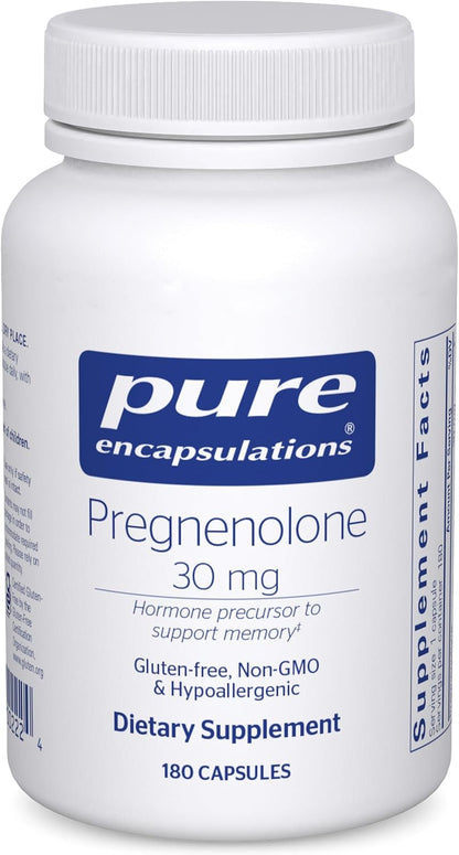Pure Encapsulations Pregnenolone 30 mg – Hormone Precursor Support – 180 Vegan Capsules