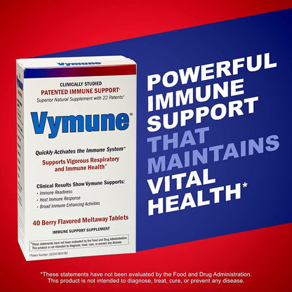 Vymune Amino-Acid Advanced Immune Support Supplement – Berry Flavoured Meltaway Tablets