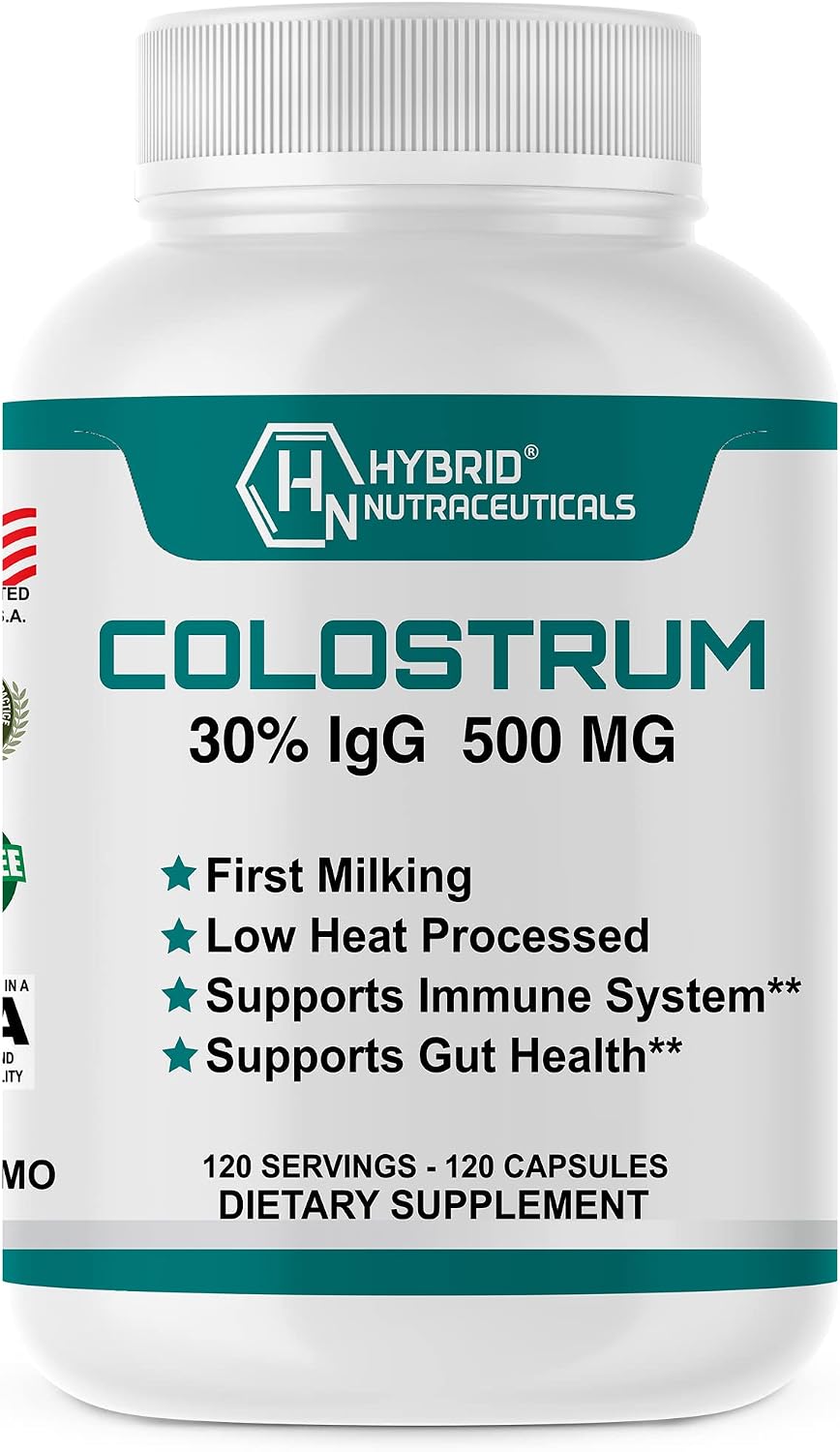 Hybrid Nutraceuticals Bovine Colostrum 500mg 120 Capsules (30% IgG) - görsel 1