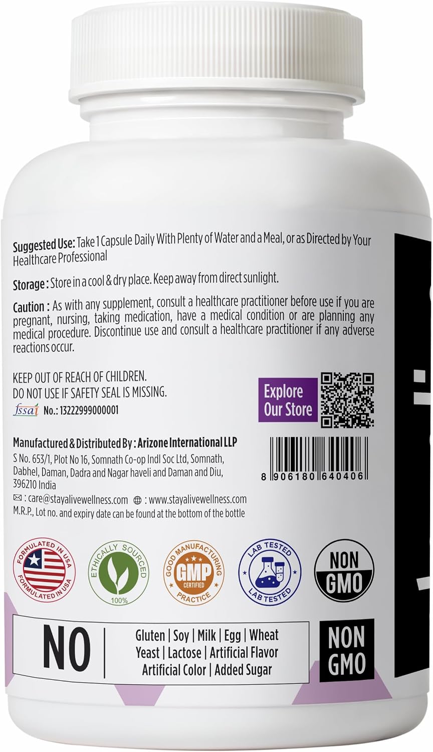 STAY ALIVE Cortisol Manager Supplement 15-in-1 Complex – 120 Vegan Capsules - görsel 9