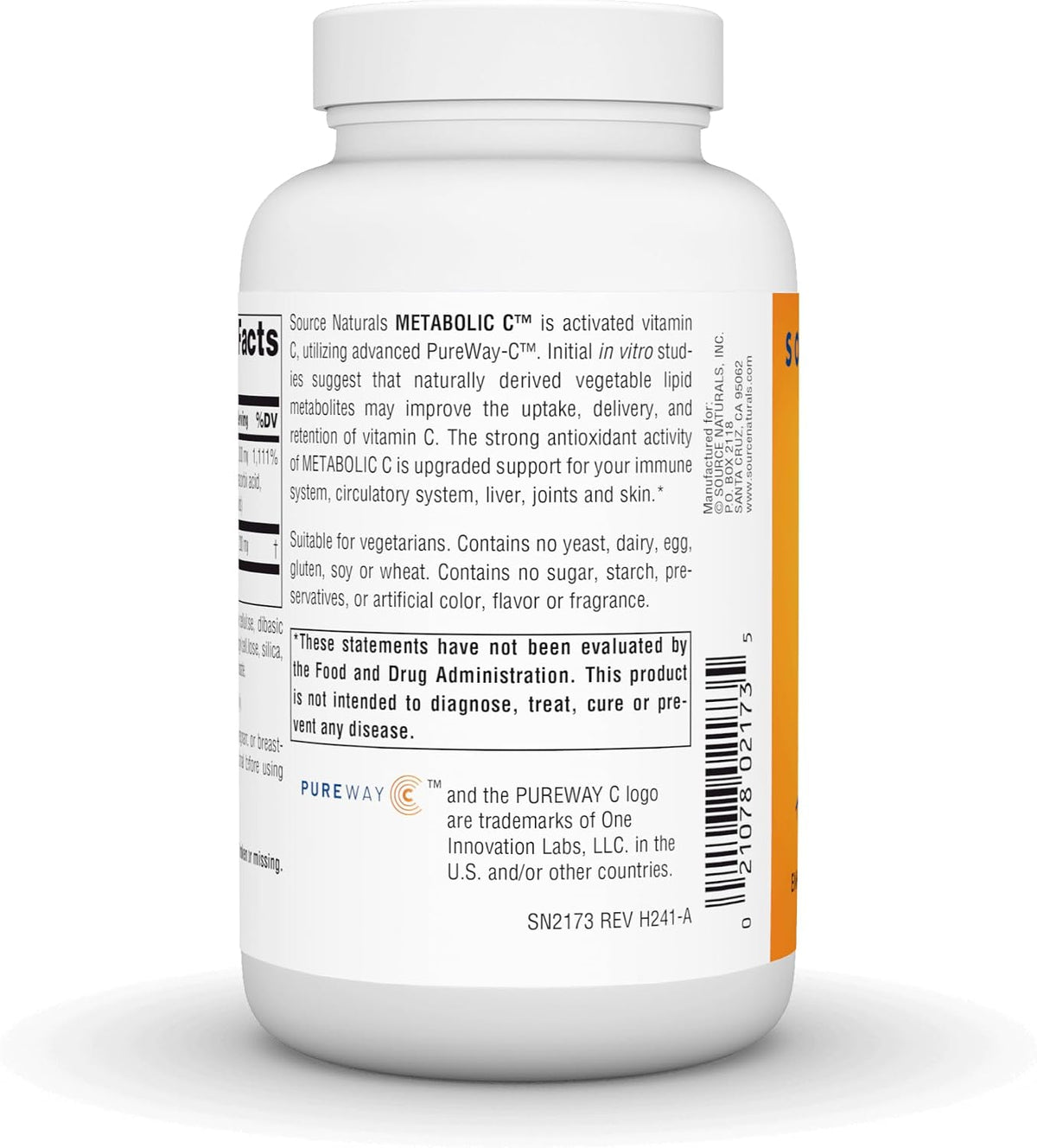 Source Naturals Metabolic C - Activated Vitamin C with PureWay-C - 1000 mg - 100 Tablets - görsel 4