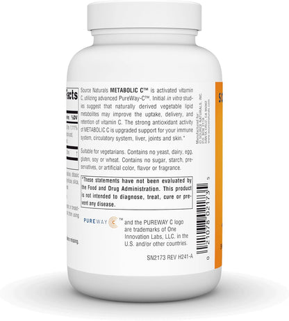Source Naturals Metabolic C - Activated Vitamin C with PureWay-C - 1000 mg - 100 Tablets