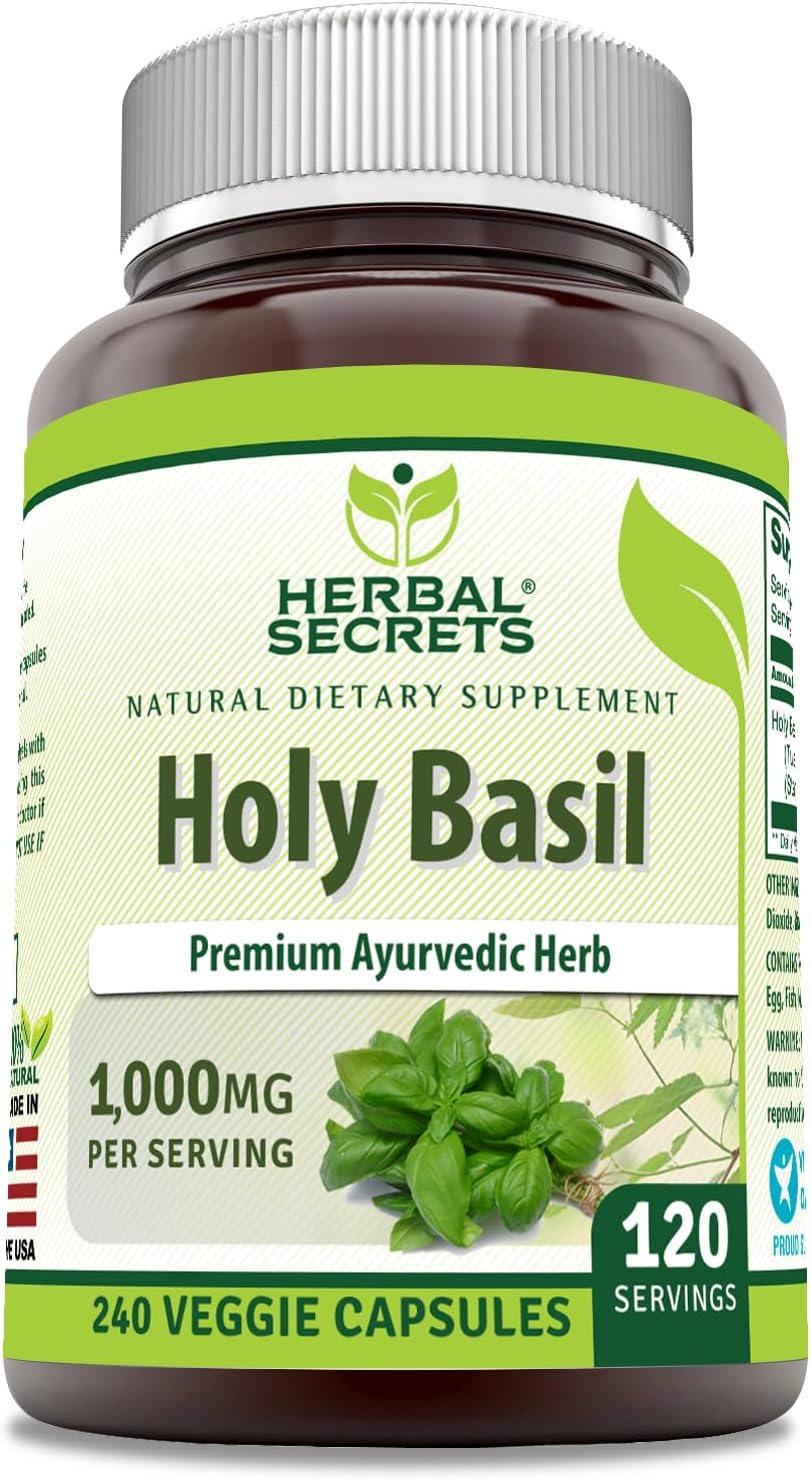 Herbal Secrets Holy Basil 1000 mg, 120 Vegetarian Capsules - görsel 7