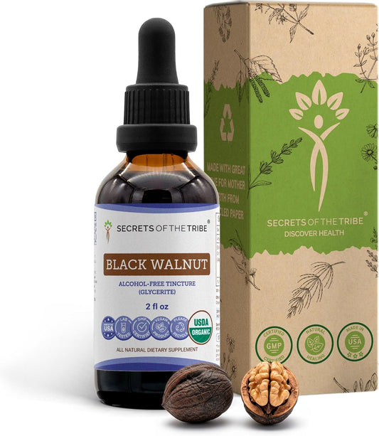 Secrets of the Tribe Black Walnut USDA Organic Alcohol-Free Extract, 2 oz