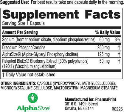 PharmaPrint AcuiT – Cognitive Support Food Supplement with Alpha-GPC, 30 Capsules