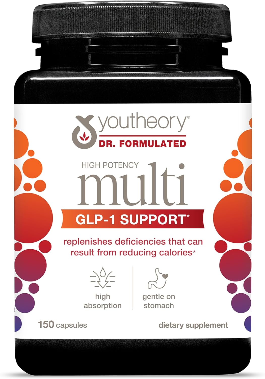 Youtheory High Potency Multi - 150 Vegan Capsules (75 Day Supply) - GLP-1 Support Multivitamin - görsel 1