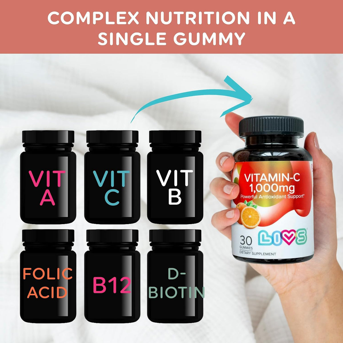 LIVS Vitamin C 1000mg Gummies for Kids and Adults - görsel 6
