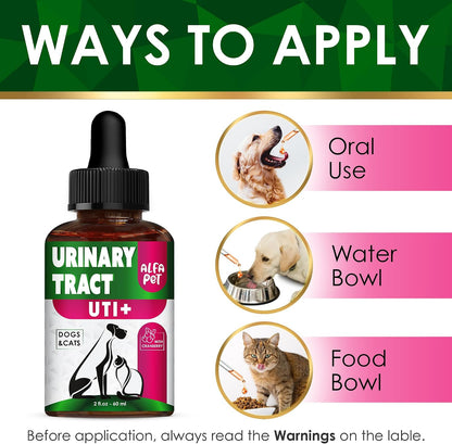 Cat and Dog Urinary Tract Support with Cranberry – Bladder and Kidney Health Drops – 60 ml