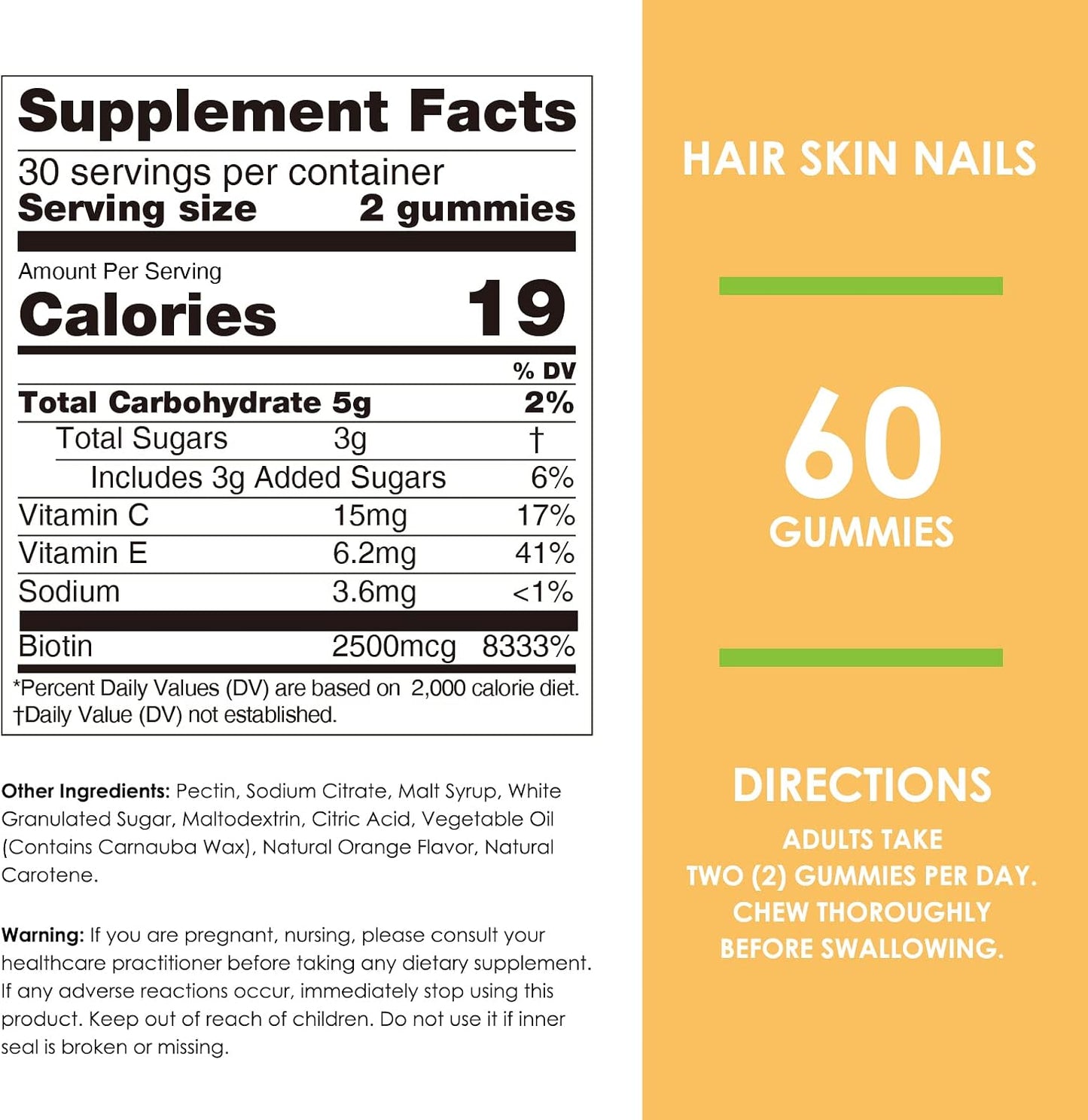Nature's Key Biotin Gummies with Vitamin C & E – 60 Gummies - görsel 6