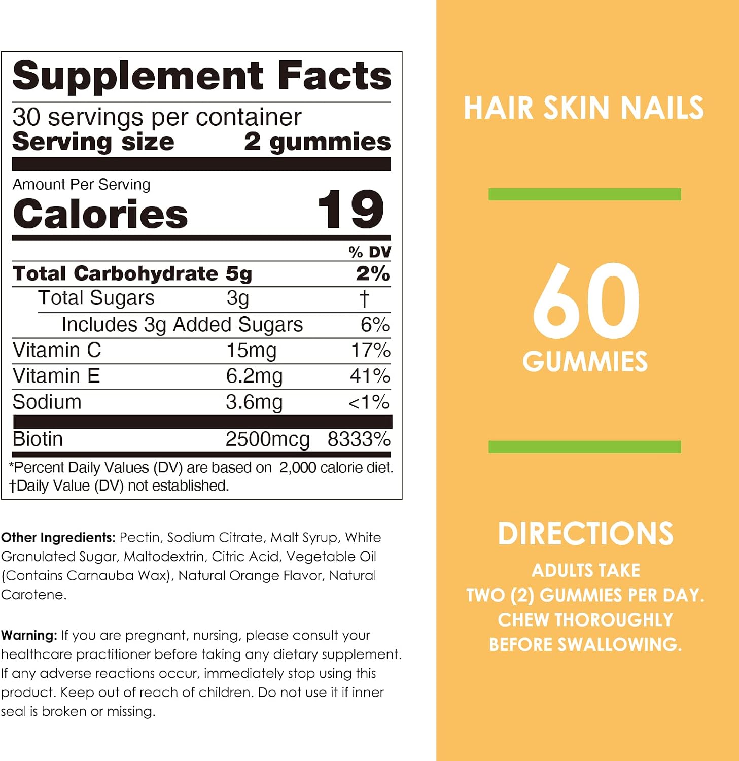Nature's Key Biotin Gummies with Vitamin C & E – 60 Gummies - görsel 6