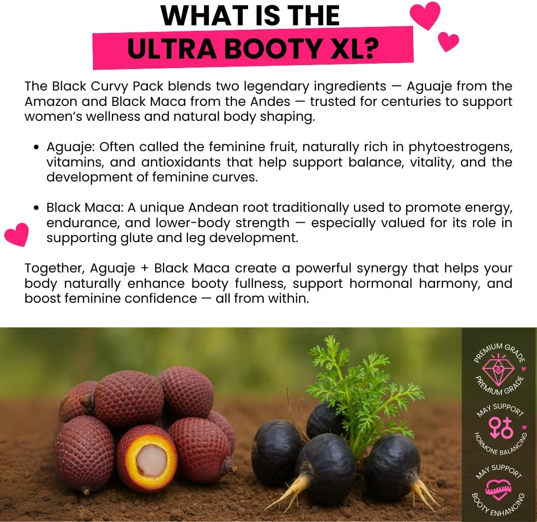 Maximum Glute Growth – Ultra Booty Powder with Aguaje + Black Maca – Glute Volume Supplement for Women - görsel 2