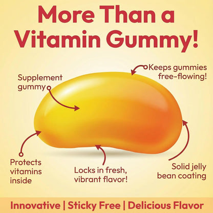 Human Beanz Vitamin C Jelly Bean Gummies for Adults, Immune Support Food Supplements, Vegetarian, 120 Citrus Blast Jelly Beans, Kosher