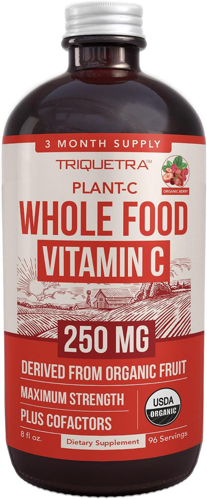 Organic Vitamin C - Whole Food from Fruit with Absorption Cofactors, 250 mg, 90 Capsules