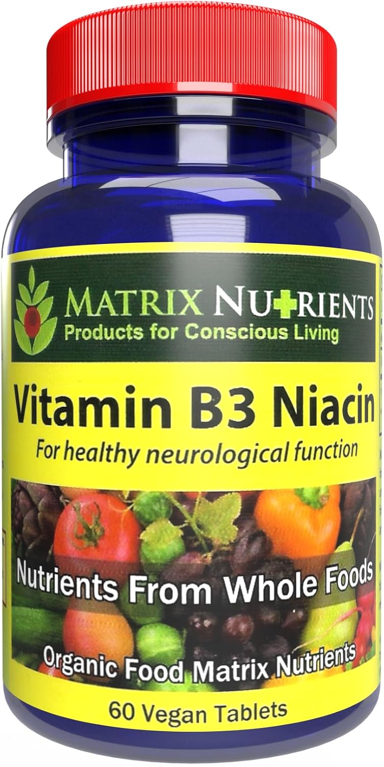Vitamin B3 Niacin - Digestive, Heart & Immune Support - 100% Organic - Supports Brain Function, Energy & Reduces Tiredness - Vegan Tablets (60ct) - görsel 1