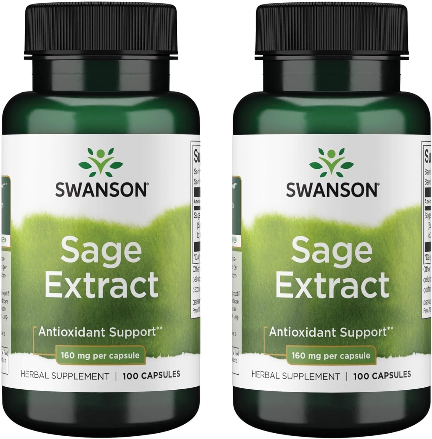 Swanson Sage Extract – Herbal Supplement for General Wellbeing – 100 Capsules (160mg Each) – 2 Pack - görsel 1