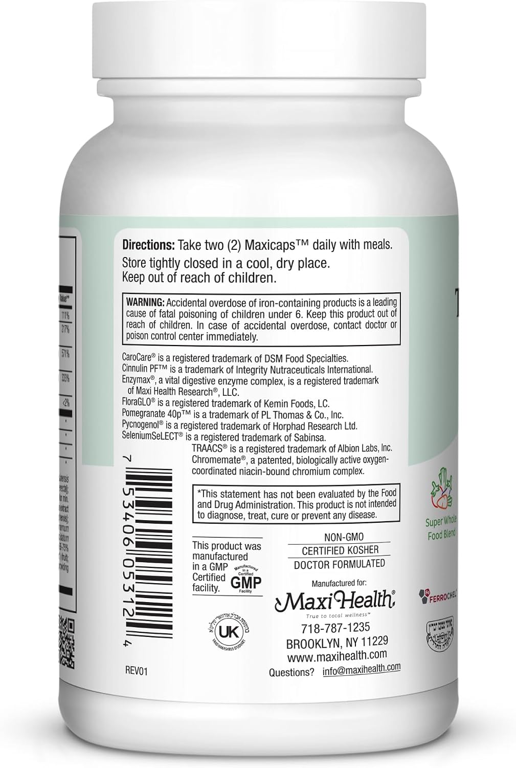 Maxi Health Multivitamin for Men and Women - Complete Daily Vitamins with Minerals - Kosher & Vegan - 120 Capsules - görsel 4