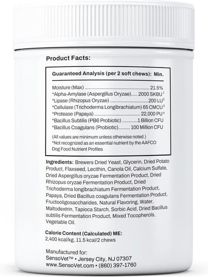 SensoVet Probiotics for Dogs with Prebiotics and Digestive Enzymes