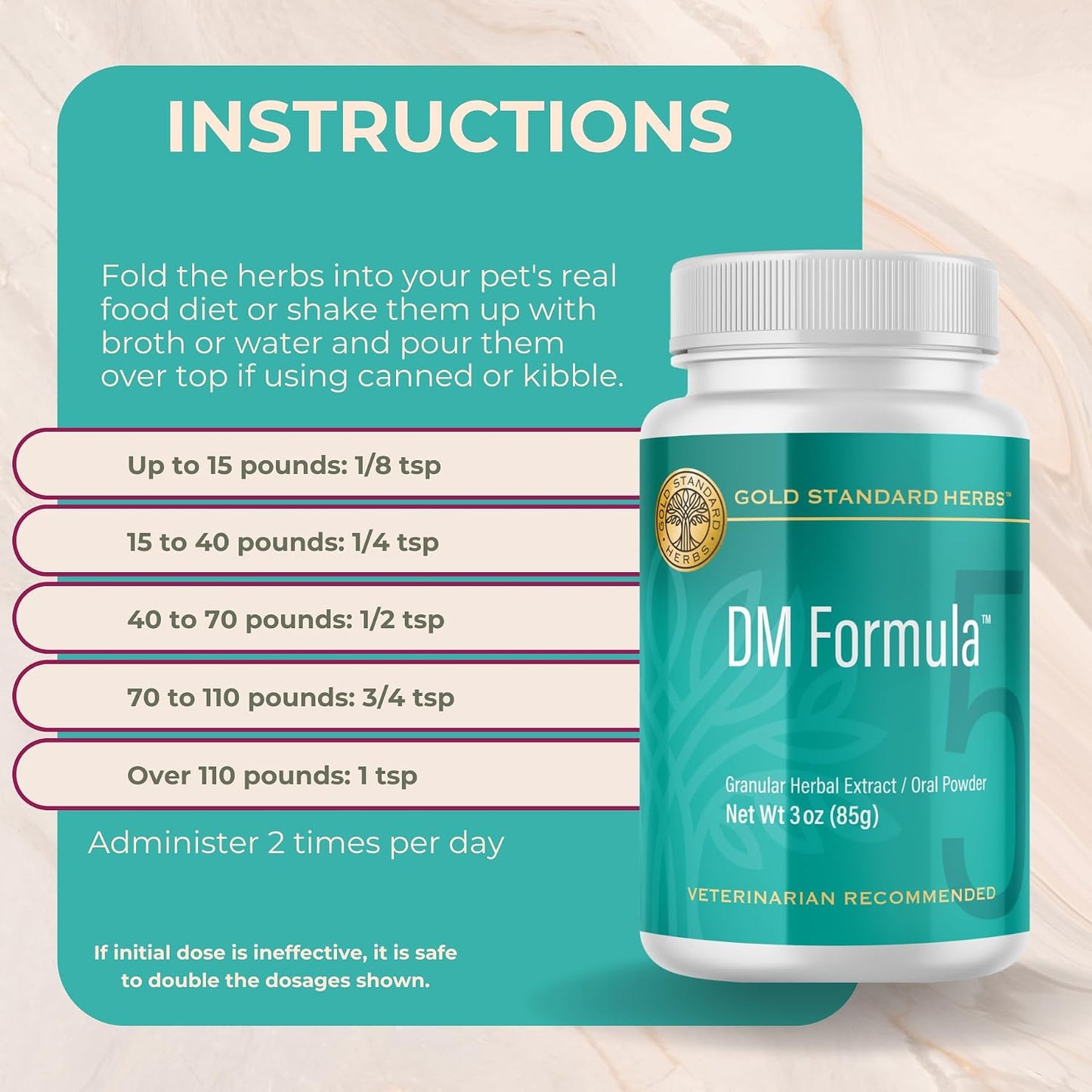 DM Formula Degenerative Myelopathy Relief for Dogs - All Natural Granular Herbal Extract, 85g Powder - görsel 4