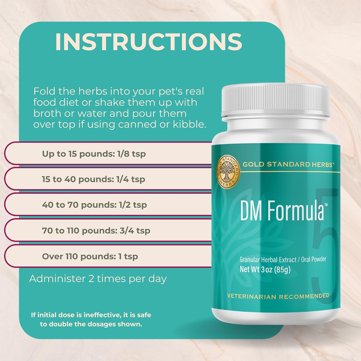 DM Formula Degenerative Myelopathy Relief for Dogs - All Natural Granular Herbal Extract, 85g Powder - görsel 4