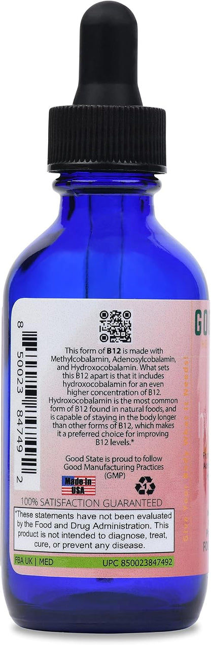 Good State Liquid Hydro B12 - 3000 mcg per mL, 60 mL, 60 Servings