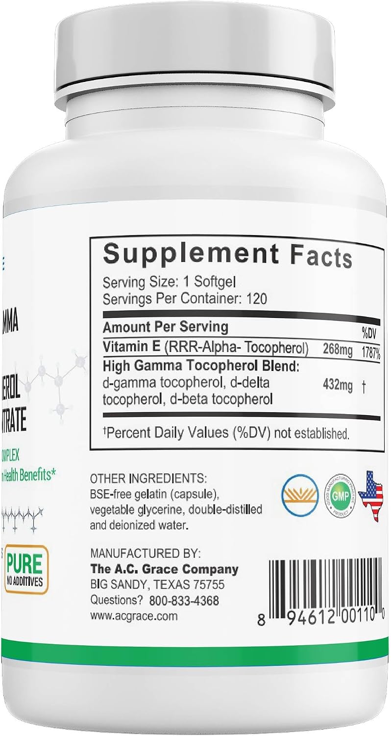 UNIQUE E Mixed Tocopherols - 120 Soft Gels, Natural Vitamin E Food Supplement - görsel 7