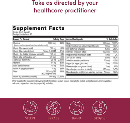 Bariatric Advantage Ultra Solo with Iron - Once-Daily Multivitamin for Bariatric Patients, 90 Capsules