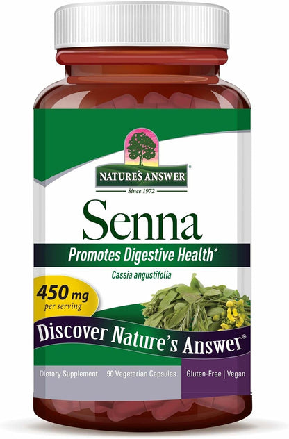 Nature's Answer Senna Leaf Supplement - Supports Digestive Health - 90 Vegetarian Capsules