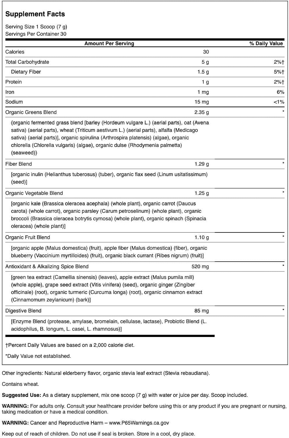Swanson Fermented Alkalising Greens Drink Mix, 210 g Powder - görsel 2